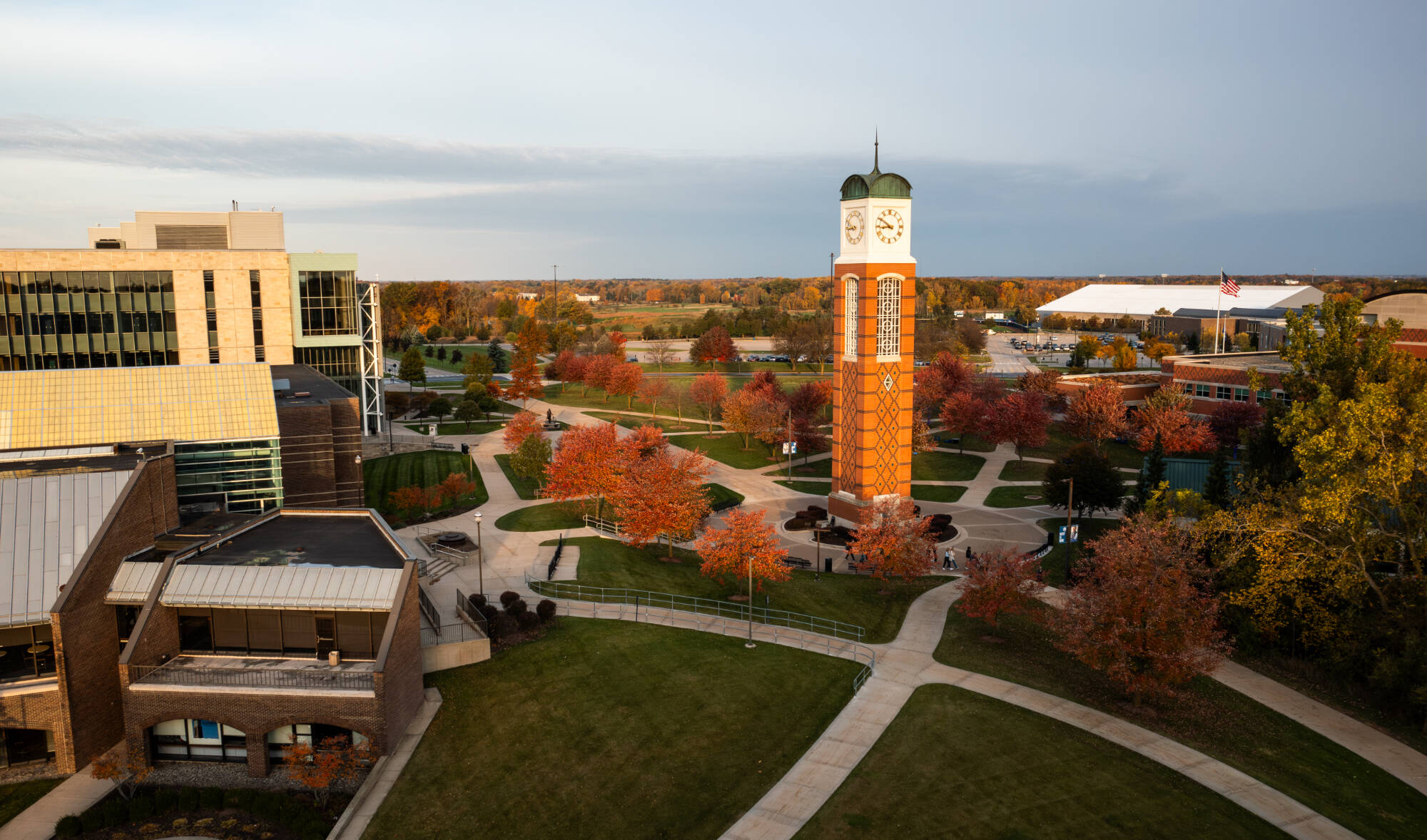 Drone view of clock tower